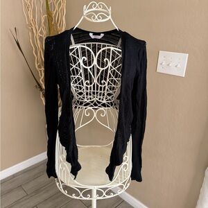 Candie's Black Open Drape Knit Cardigan